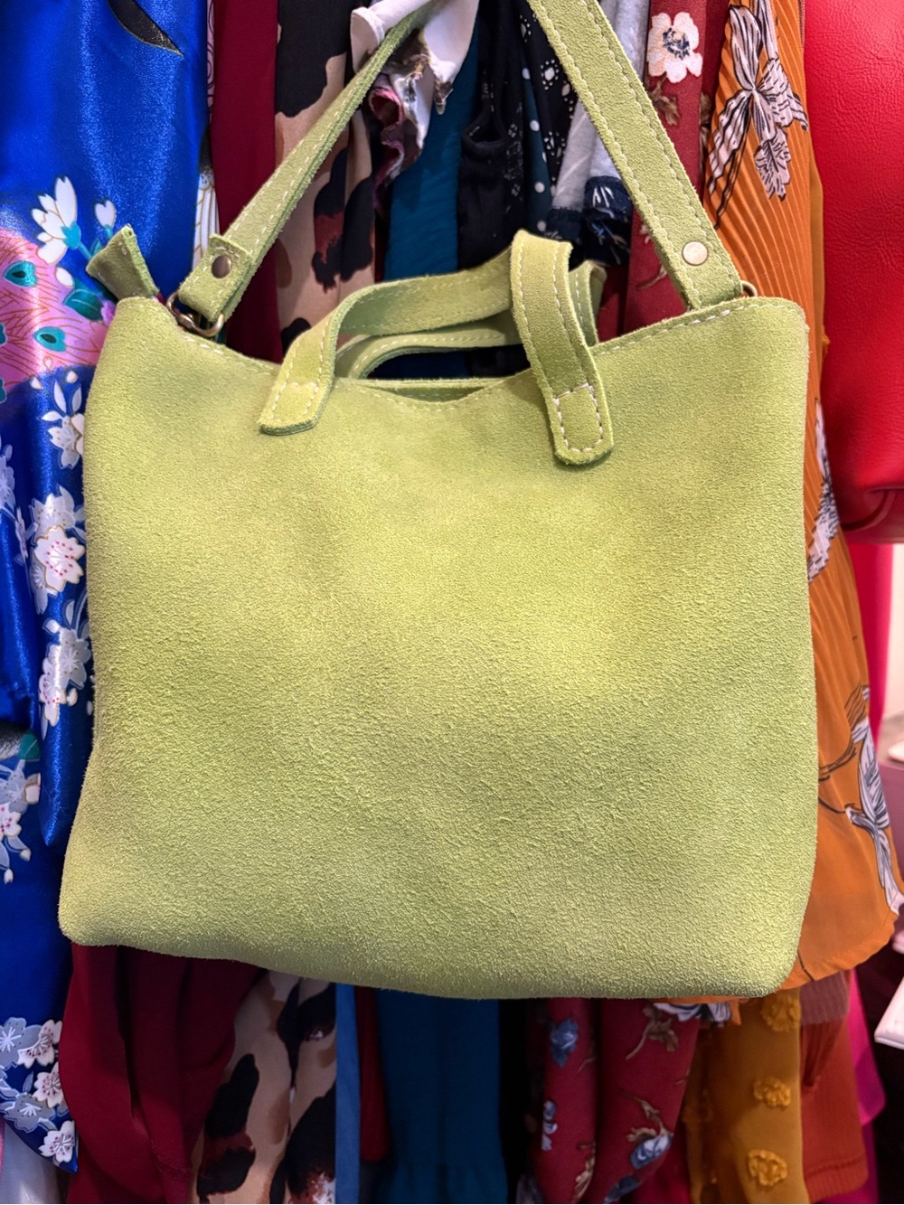 Portland Leather Goods | Mini Tote | Lime Suede - Picture 6 of 15